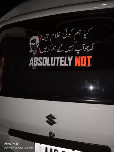 Imran Khan - Absolutely Not Sticker for Car Back Mirror