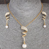 Curly Gold Plated Pearl Jewelry Set