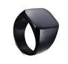 Titanium Signet Black Ring