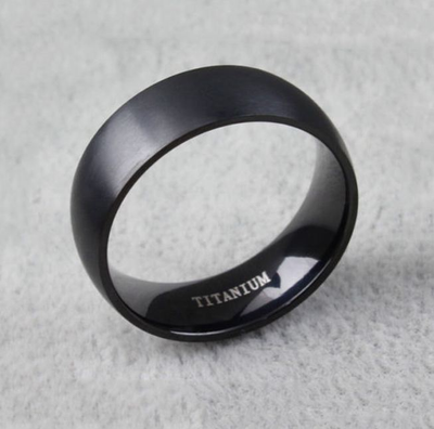 Men Black Titanium Ring
