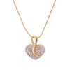 Diamond Gold Heart Clear Crystal Jewelry Set