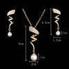 Curly Gold Plated Pearl Jewelry Set