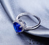 Blue Heart Diamond Platinum Ring