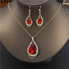 Gold Filled Ruby Necklace & Earrings