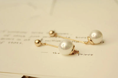 Long Section Pearl Earrings
