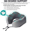 Memory Foam Travel Neck Pillow for Airplanes and Travel, 360-Degree Support Backed by Sleep Science, Midnight