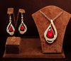 Gold Filled Ruby Necklace & Earrings