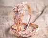 Crystal Zircon Rose Gold Pair Ring