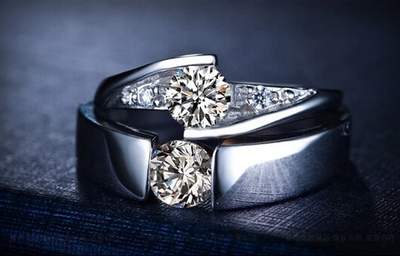 Diamond Couple Silver Ring