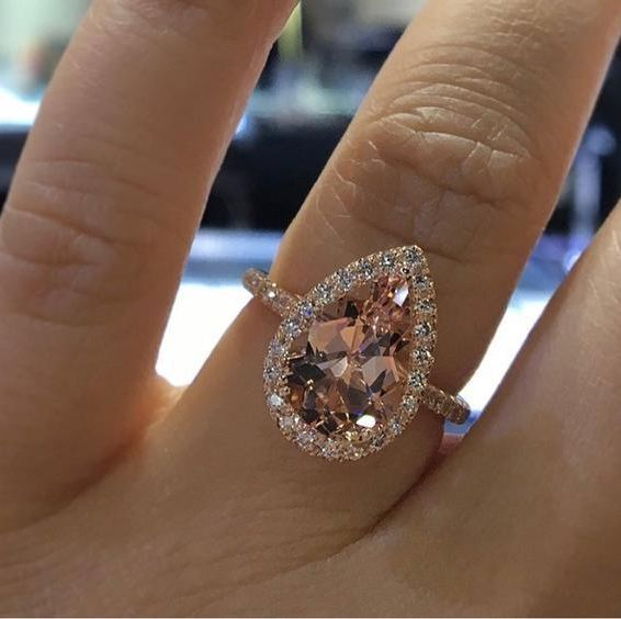 Champagne Rose Gold Crystal Ring